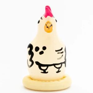 CONDOMERIE - HANDBEMALTE NEUHEITSKONDOME COCKY ROOSTER